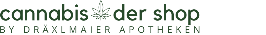 grüner cannabis der shop Schriftzug
